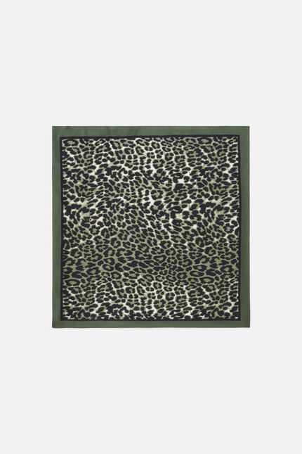 Foulard Beasty 100% soie vert kaki femme