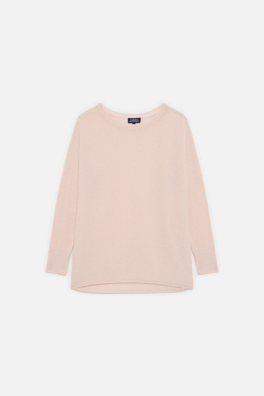 Mamelia Lurex sweater pastel pink woman