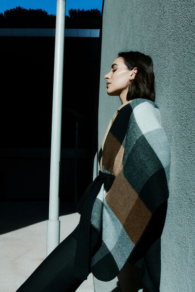 Poncho habelty noir femme