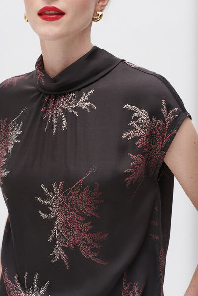 Blusa Carmen nero donna