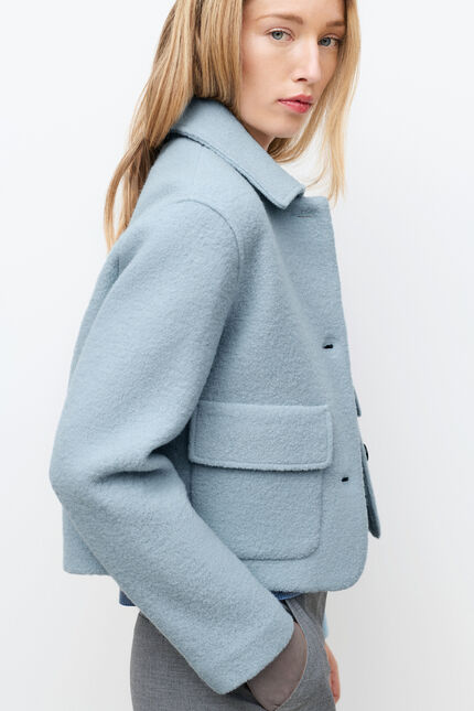 Veste Vibrante2 100% laine bleu gris femme