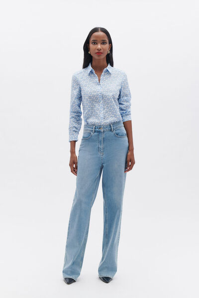 Camisa jessica1 azul céu mulher