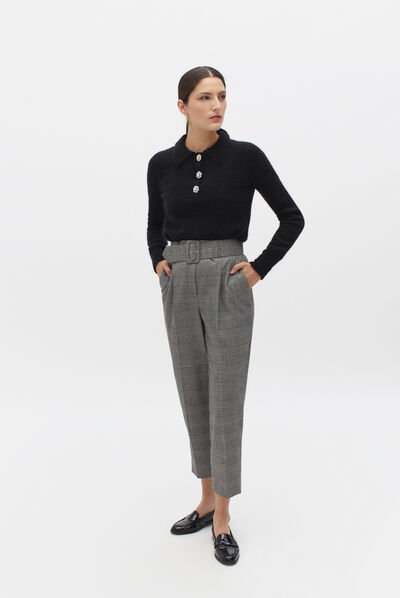 pantalon ani gris fonce femme