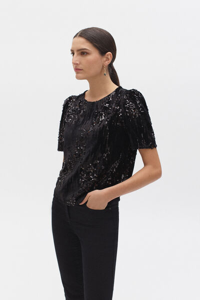 T-shirt Casey bis nero donna