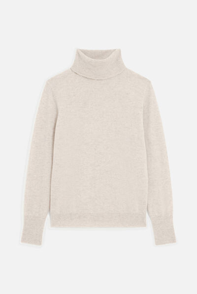 malha dylan b 100% caxemira beige mulher