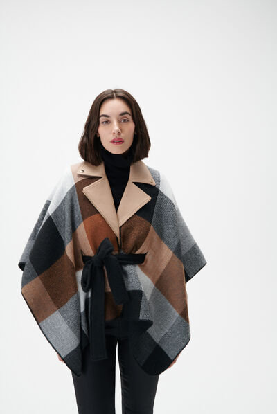 Poncho habelty noir femme