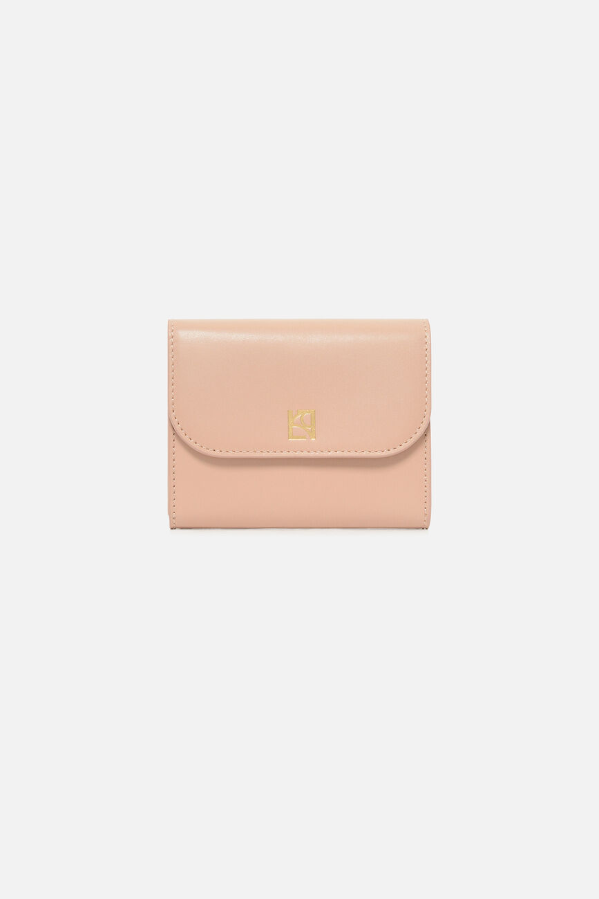 Porte-cartes sully en cuir naturel rose pastel femme