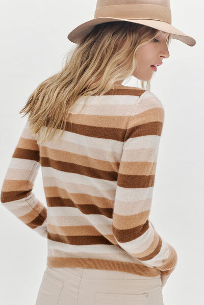 pull zelda 100% cachemire camel femme