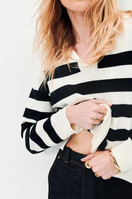 Pull mbrett ivoire femme