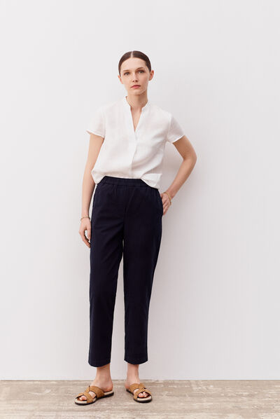 Broek Romeo marineblauw vrouw