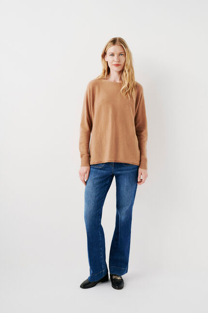 Pull mamelia 100 % cachemire camel femme