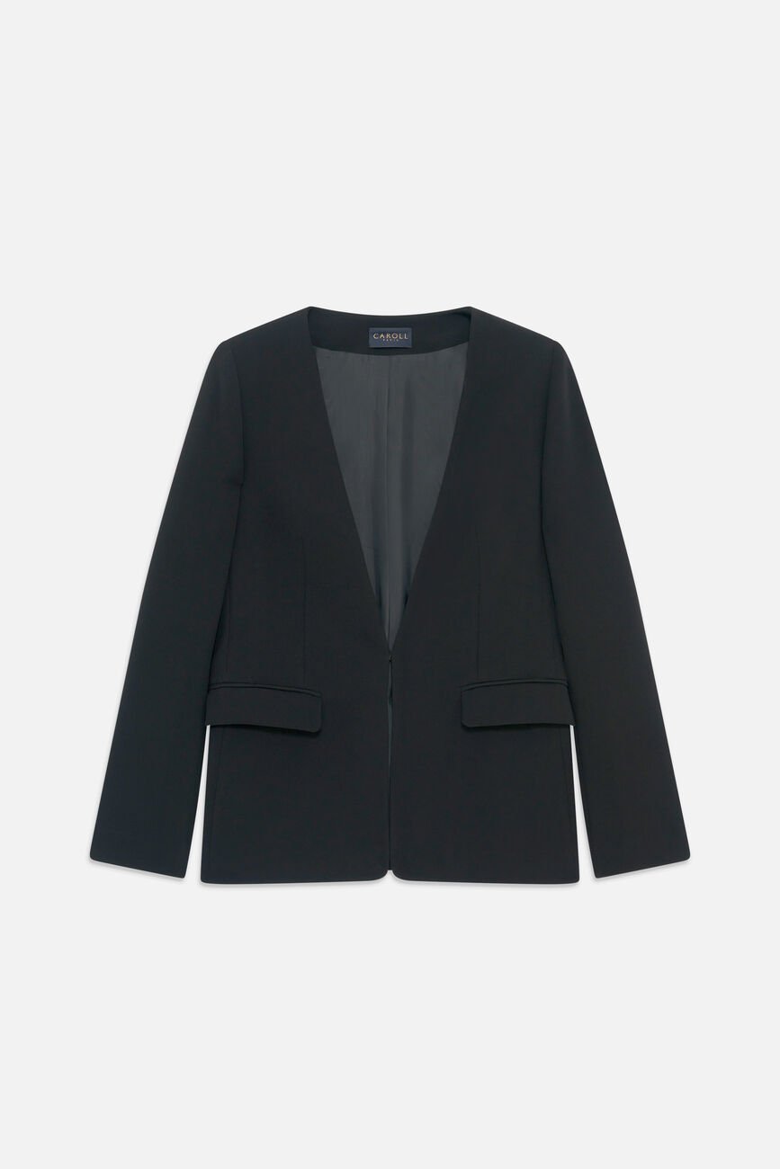 Jaqueta destaque preto mulher