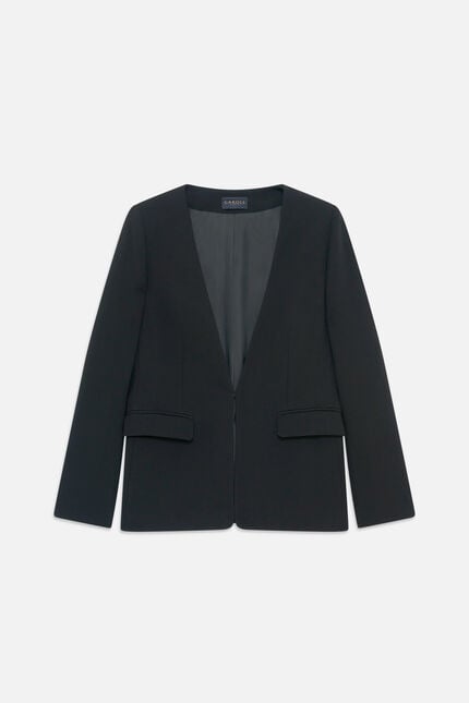 Jaqueta destaque preto mulher