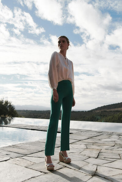 Pantaloni Gautier verde smeraldo donna