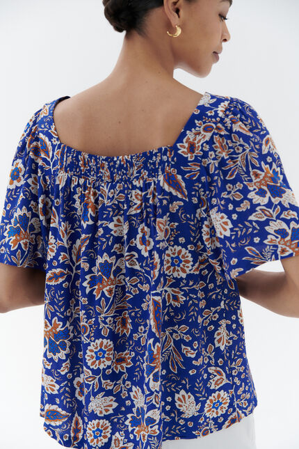 Blouse clem bleu turquoise femme