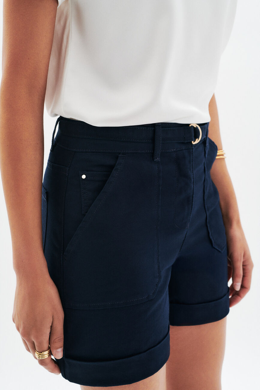 Short Sitano bleu marine femme