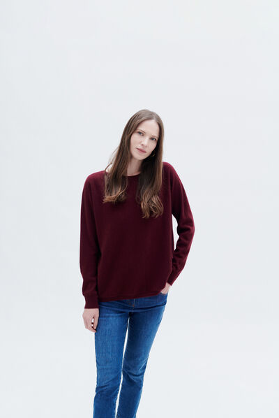 Pull mamelie bordeaux femme