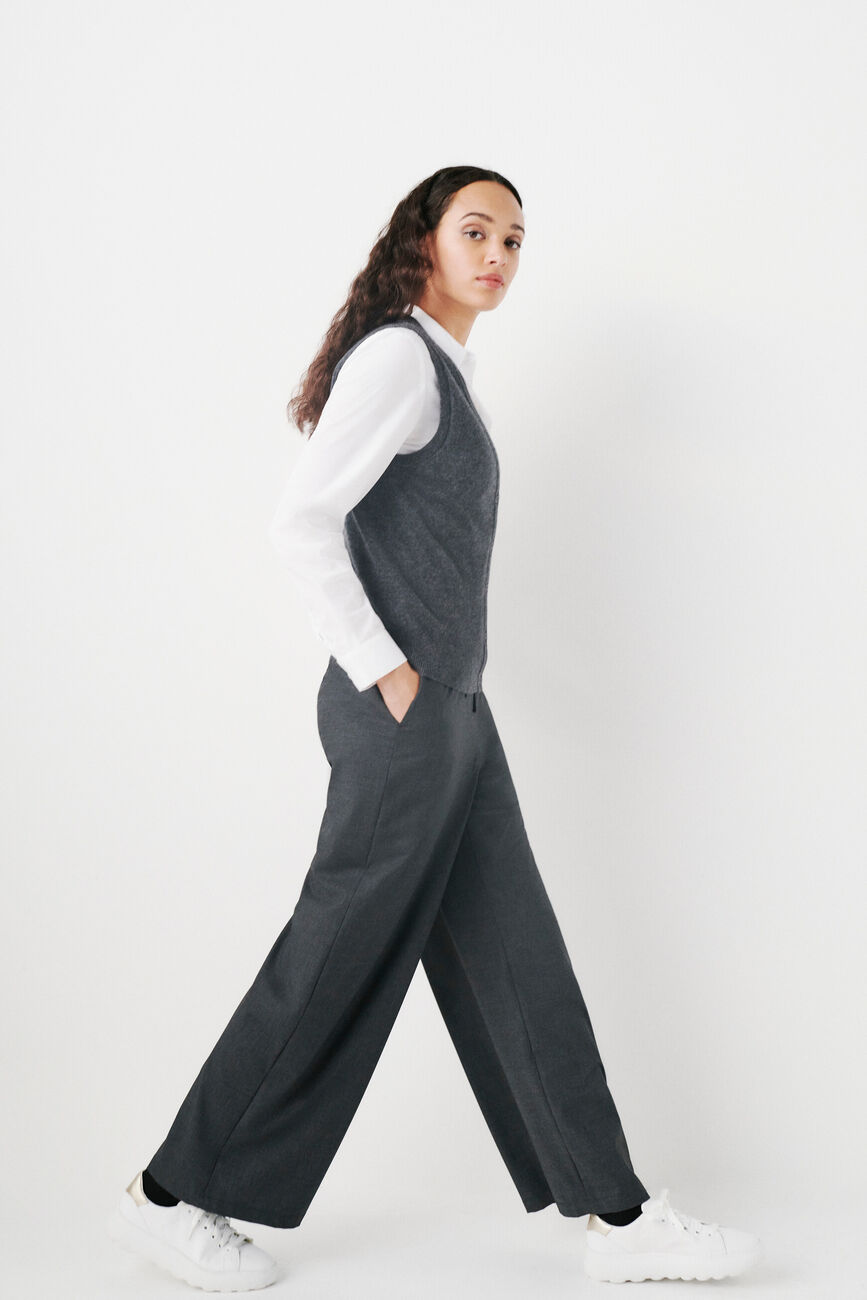 peinture3 pants dark grey woman