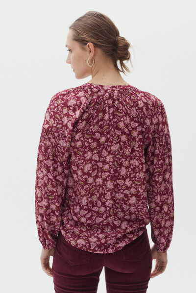 chemisier maelle rose cerise femme