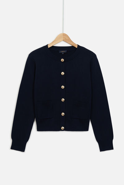 cardigan nicolas con bottoni con stemma blu navy donna