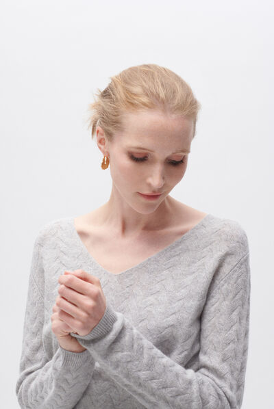 Pull mael gris clair femme