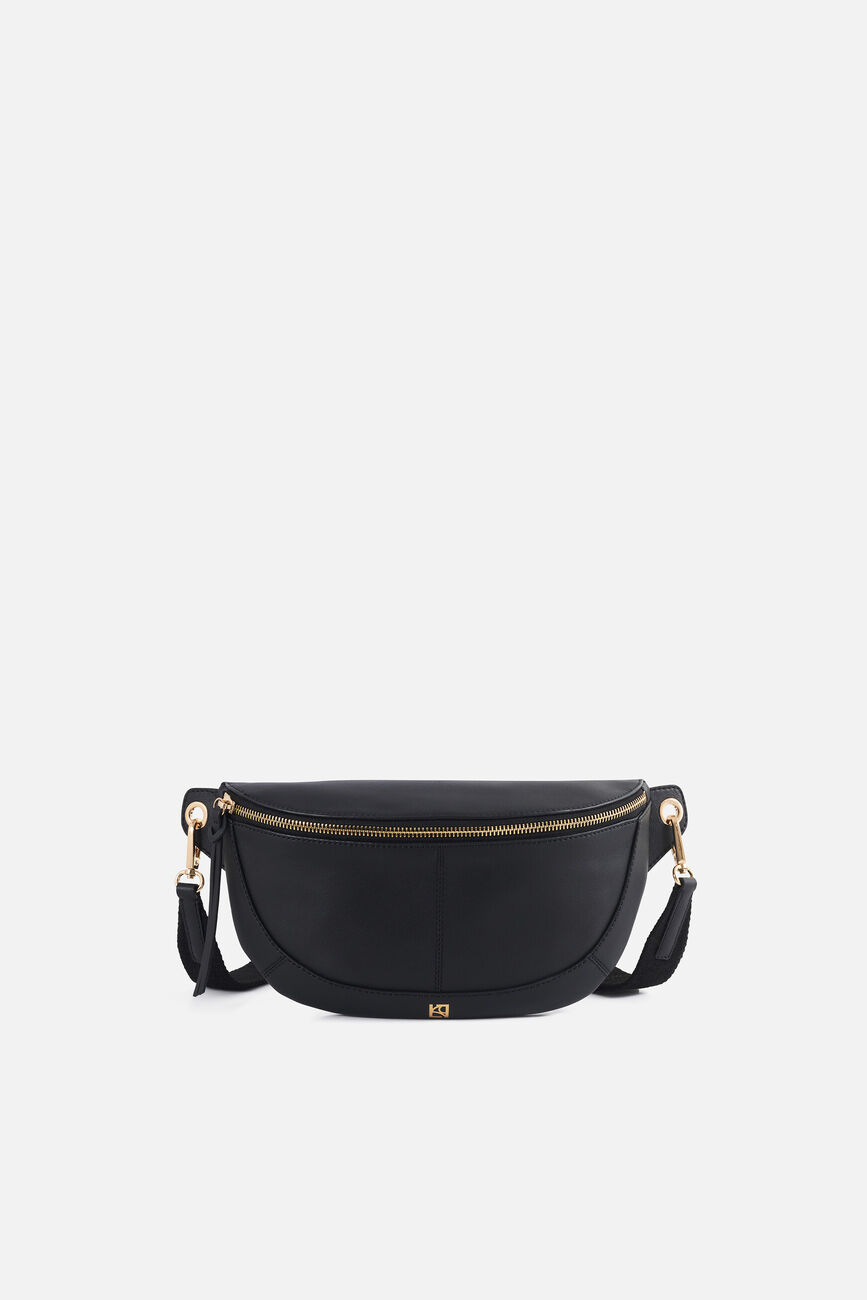 Naturel leather savana bum bag black woman