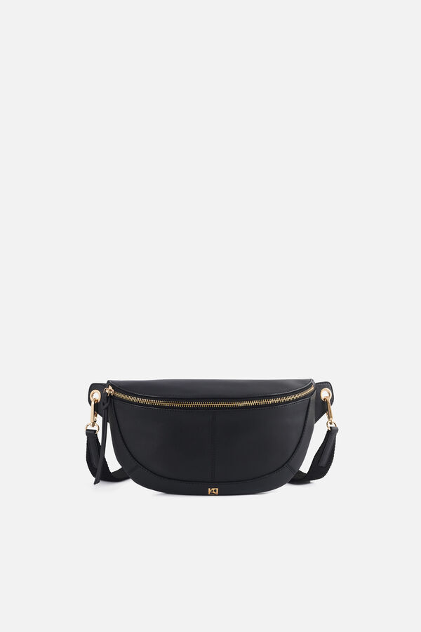 Leder-Bauchtasche Savana naturel schwarz damen