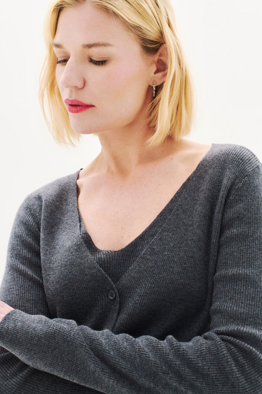 Pull Mwithney gris femme