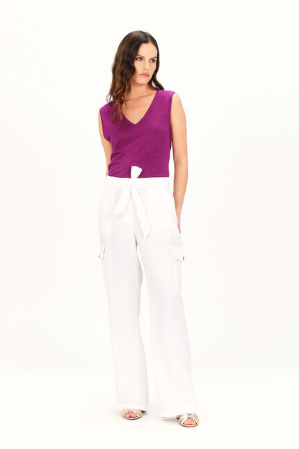 Pantalon porto blanc femme