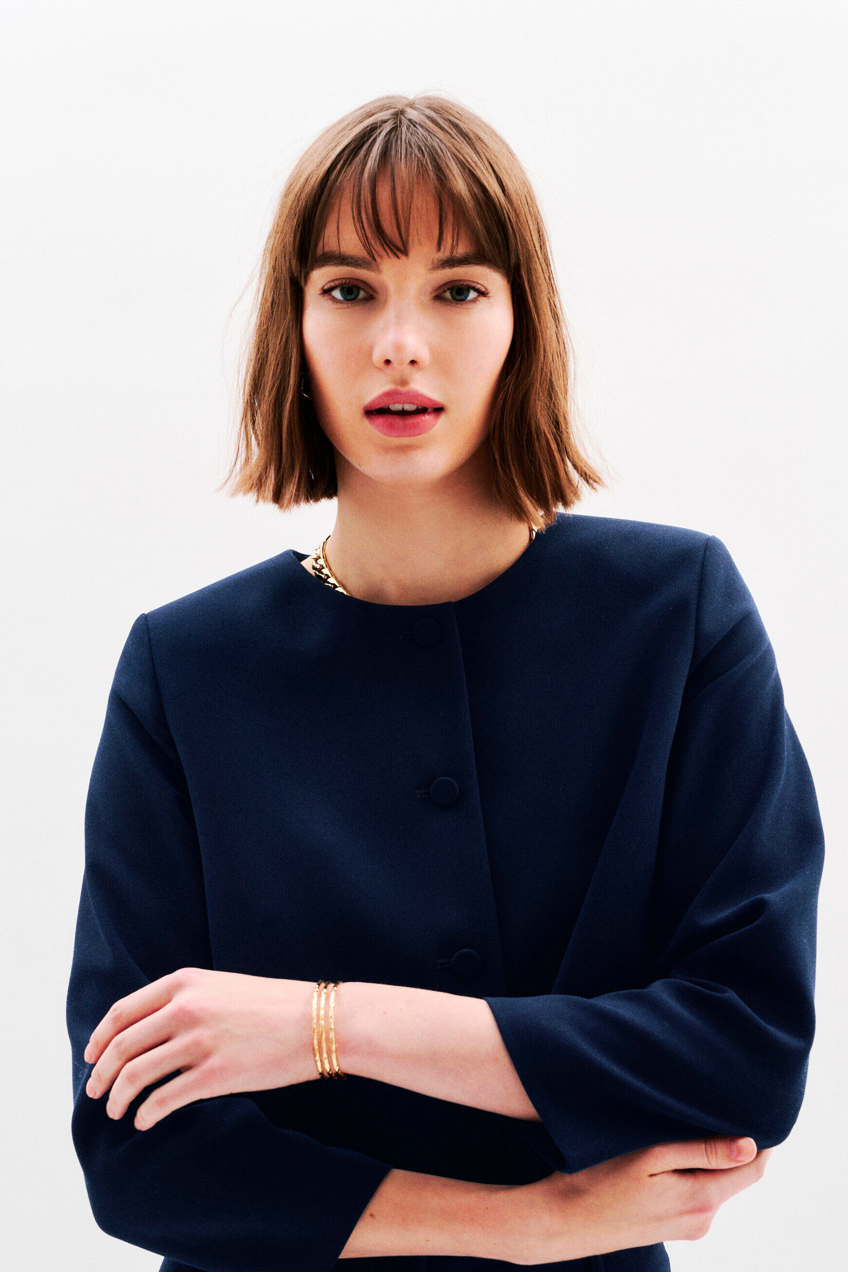 Veste Vernis bleu marine femme