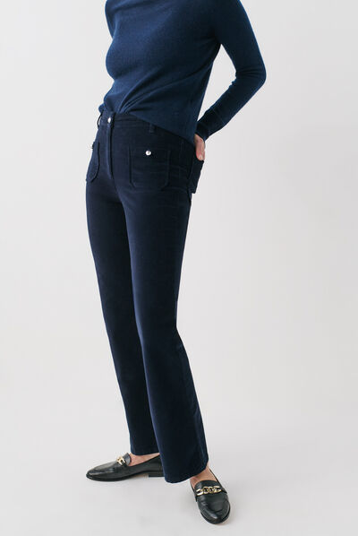 Pantalón pelley azul marino mujer