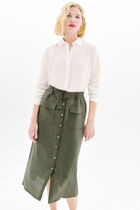 Agnes skirt 100% linen khaki green woman