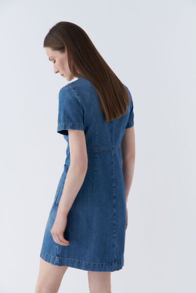 robe laure jean denim stone femme