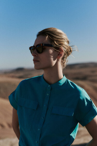camisa allan verde esmeralda mujer