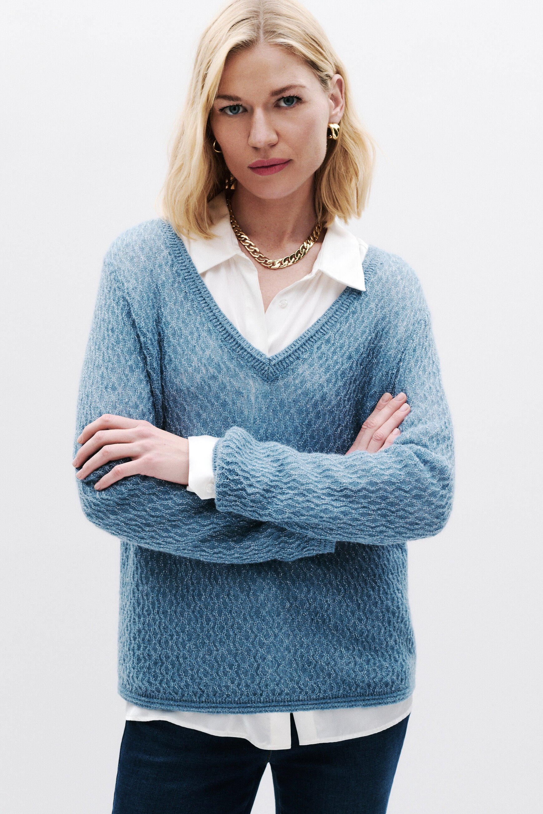 Pull Msaralie denim baby bleu femme