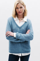 Sweater Msaralie baby blue denim woman