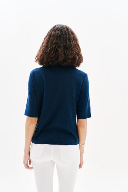 T-shirt Tevelina bleu marine femme