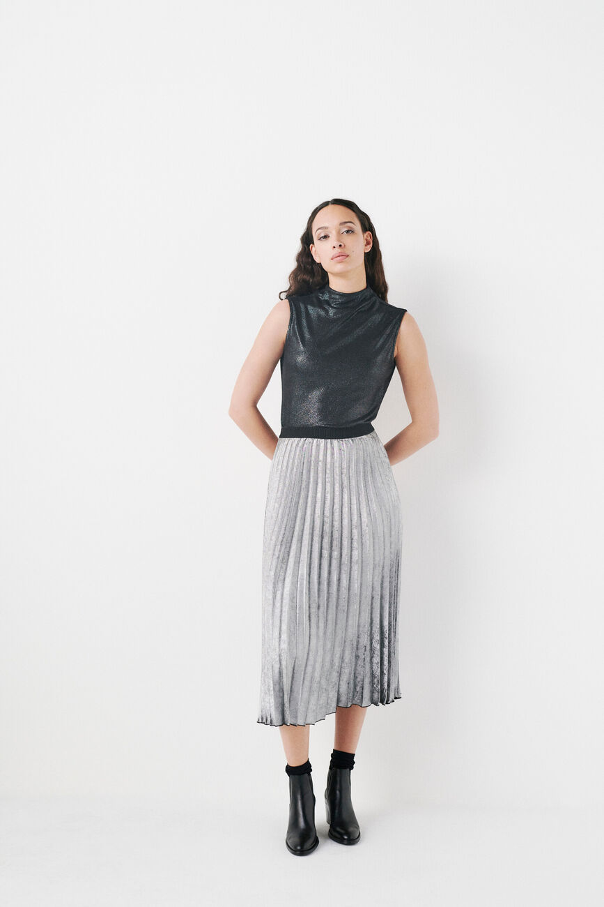 Jupe joe2 gris argent femme