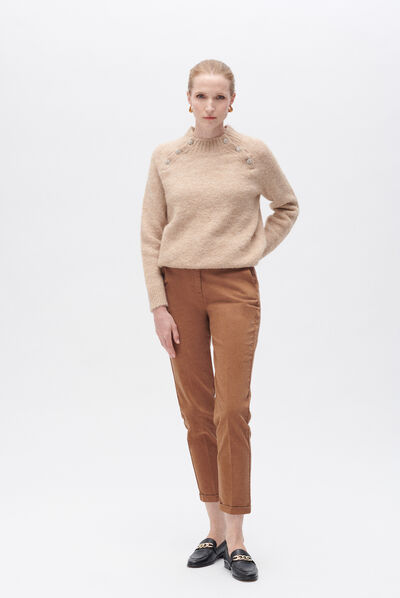 Pantalón Pachille marron cognac mujer
