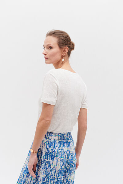 t-shirt lolita 100% lin ecru femme