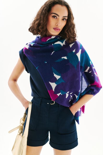 Foulard Lauriane 100% laine vert émeraude femme