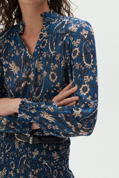 chemisier ginger bleu petrole femme