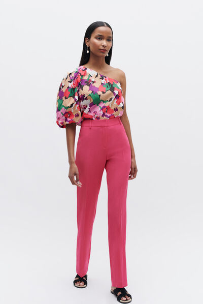pantalon clement rose fushia femme