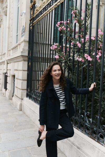 pantalon gaston bleu marine femme