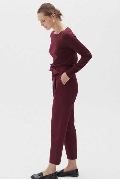 pull zofia lurex 100% cachemire bordeaux femme
