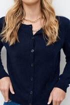 mcaroline 100% cashmere cardigan navy blue woman