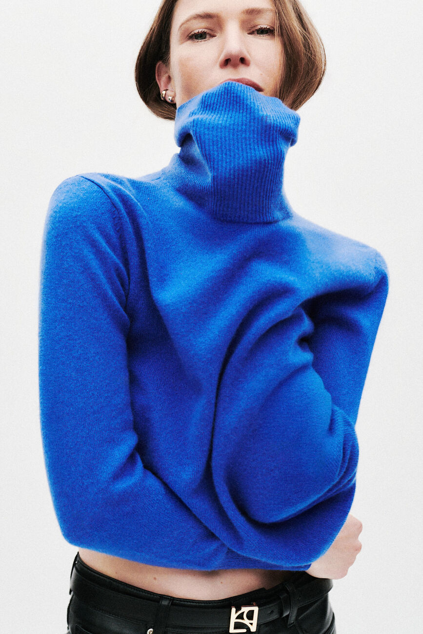 Dylan b 100% cashmere sweater electric blue woman