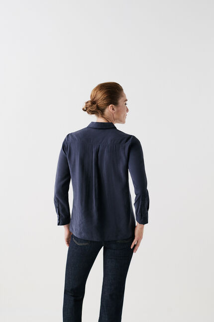 Chemise calyson bleu marine femme