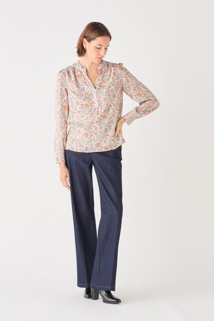 Blouse Cflower rose saumon femme