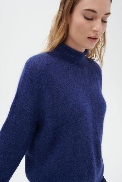 Pull bianca bleu marine femme